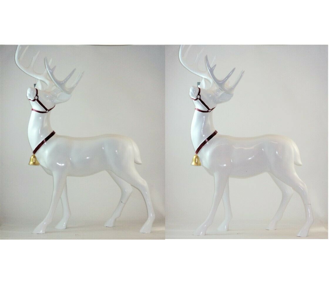 Primary image for Threshold Decorative Figurine Reindeer Collar Bell Christmas Tabletop 20" 2 Pack