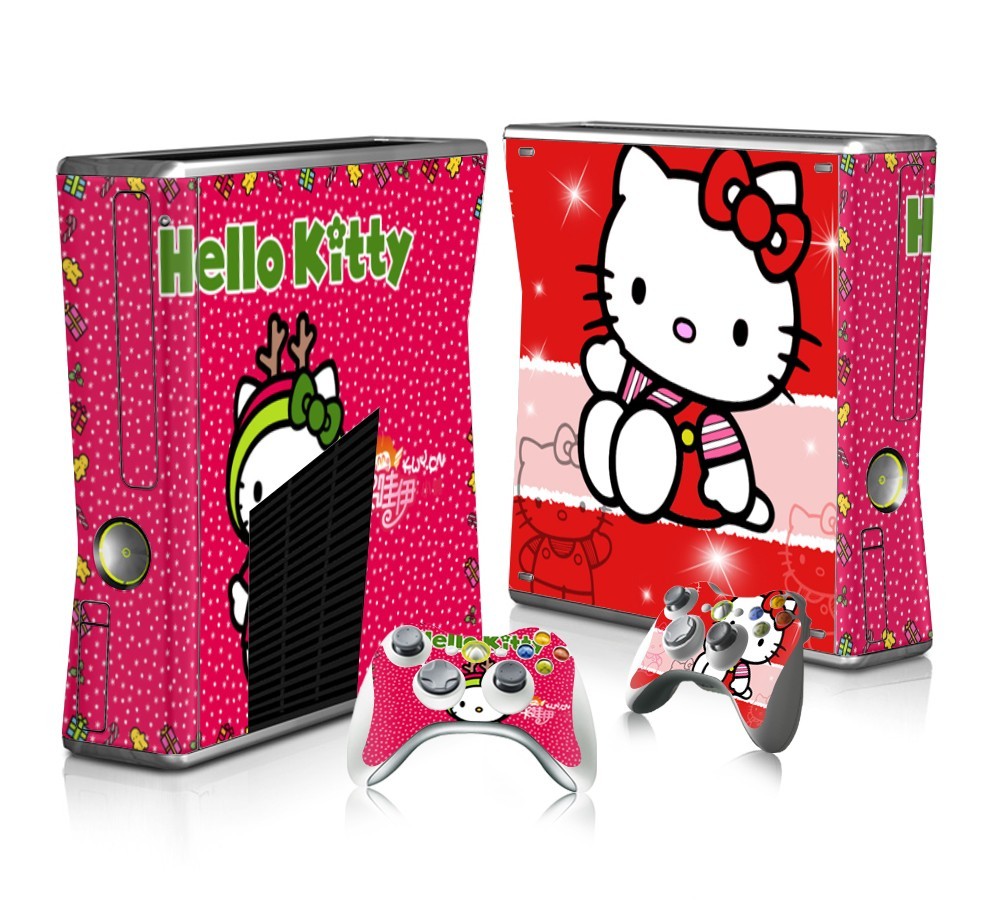 Hello Kitty sticker skin for Xbox 360 slim - Faceplates, Decals & Stickers