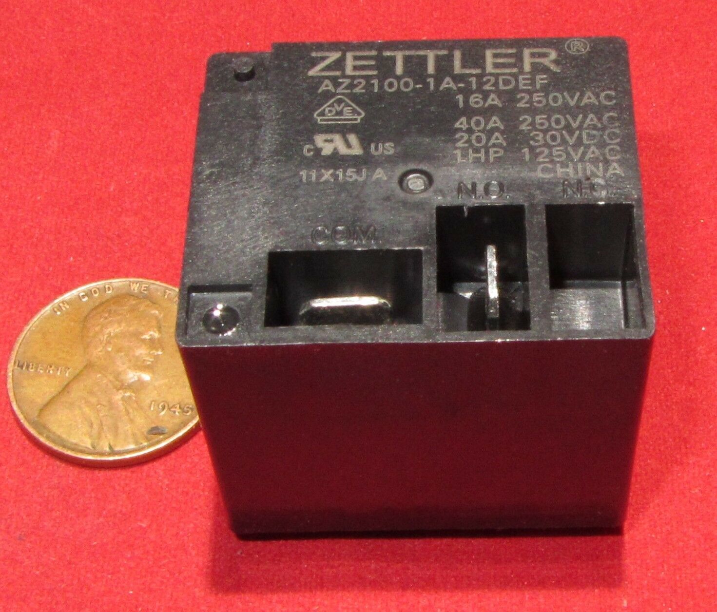 American Zettler 12VDC Relay AZ21001A12DEF 40A 250VAC Trane Fan