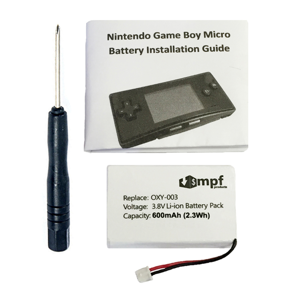 Extended 600mAh OXY003, GPNT02 Battery Kit for Nintendo Game Boy