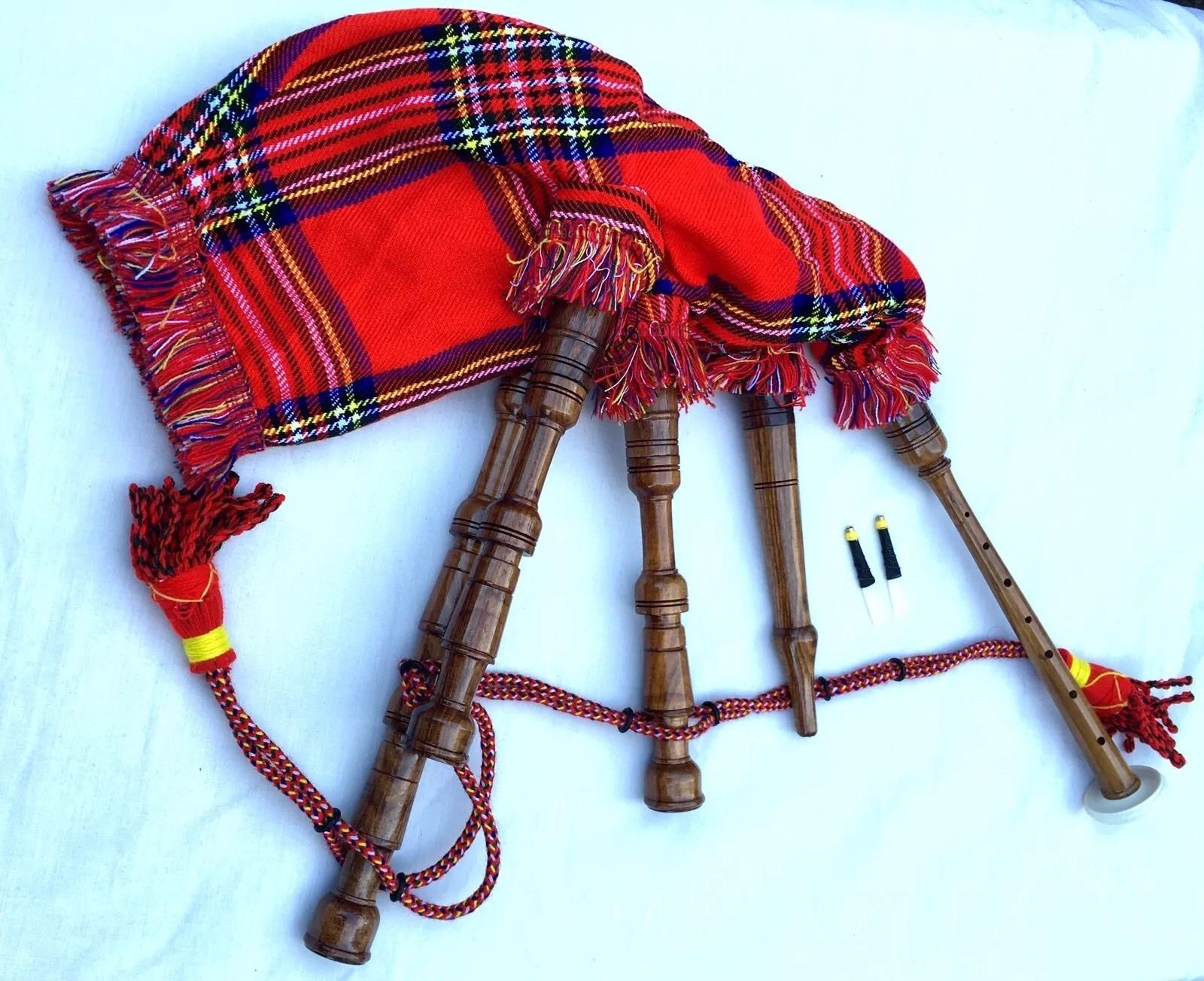junior Playable Bagpipes/child Kids Bagpipes Royal Steward Tartan+2 Free Reeds Bagpipes