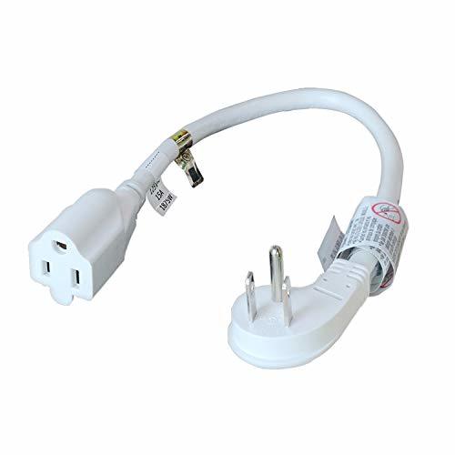 FIRMERST 1875W Low Profile Flat Plug 1ft Extension Cord 14AWG 15A White ...