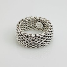 Size 6  Tiffany &amp; Co Sterling Silver Somerset Mesh Weave Ring - $265.00