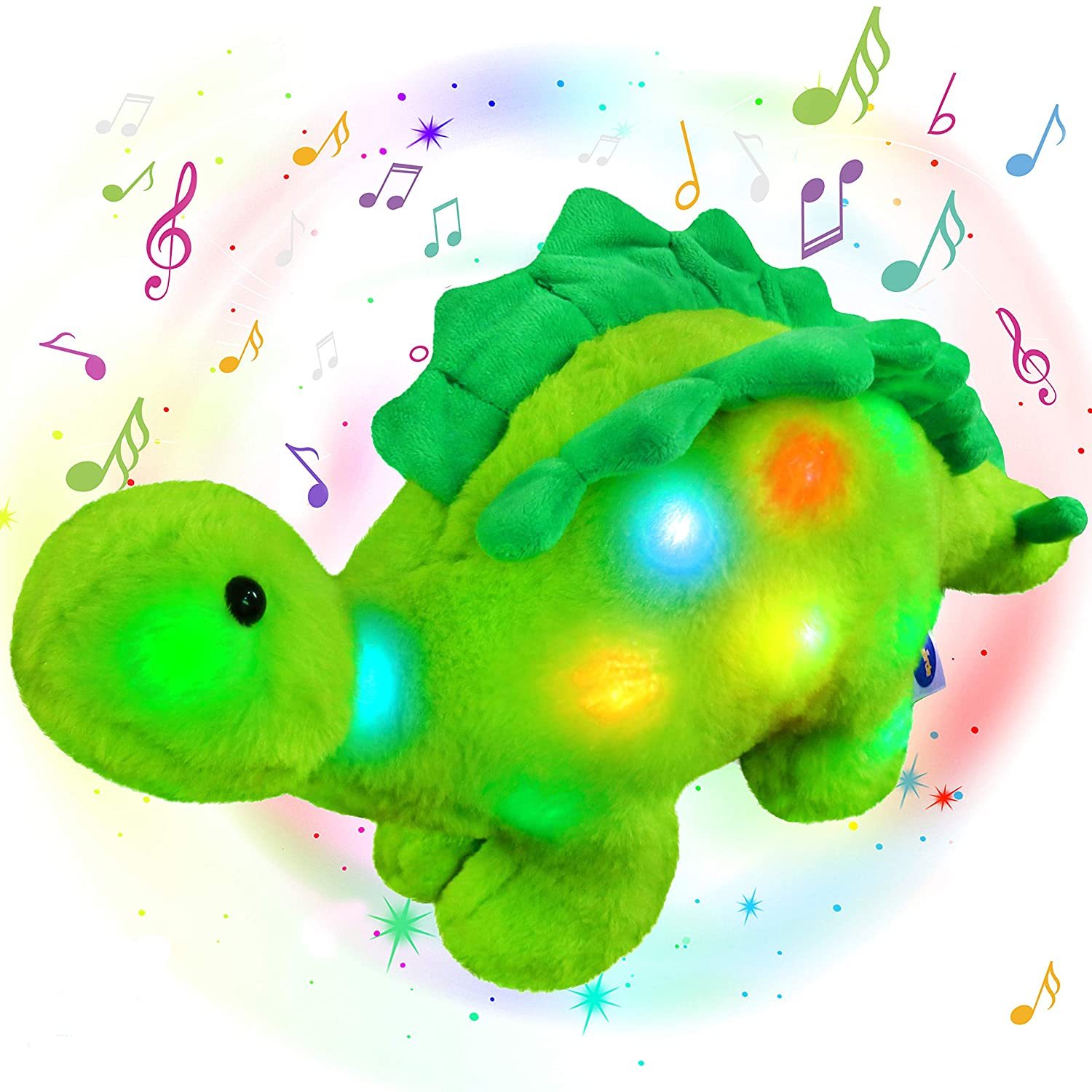 16 Light Up Musical Stuffed Dinosaur Led Singing Stegosaurus Soft Pl
