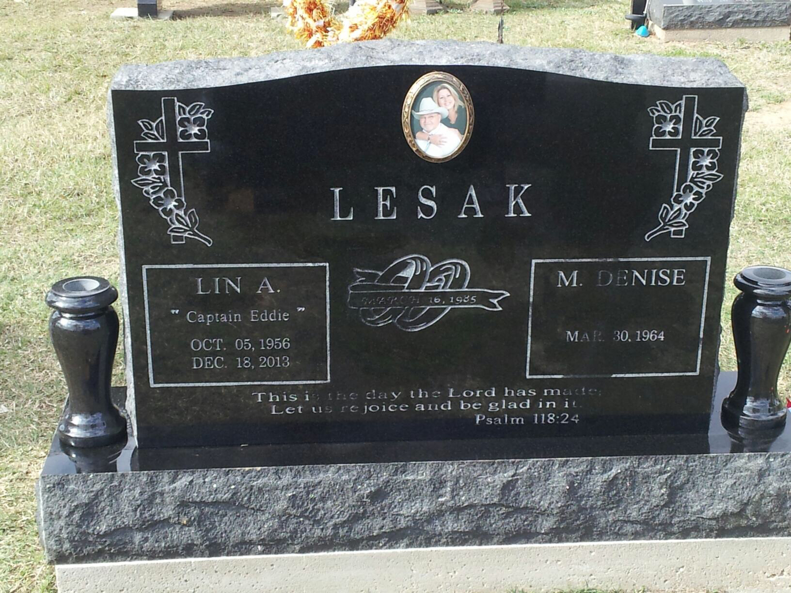 Black granite family monument companion Headstones, Grave Markers