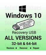 Windows 10 Pro 32 &amp; 64Bit UEFI Reinstall Restore Repair USB - $24.99