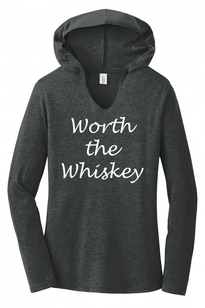 Image of Worth The Whiskey Cute Country Song Music Tee Ladies Hoodie Tee