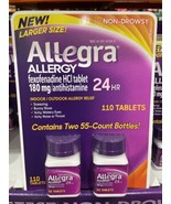 NEW !! 24 Hour Allegra Indoor &amp; Outdoor Allergies 180 mg 110 Tablets - $49.50