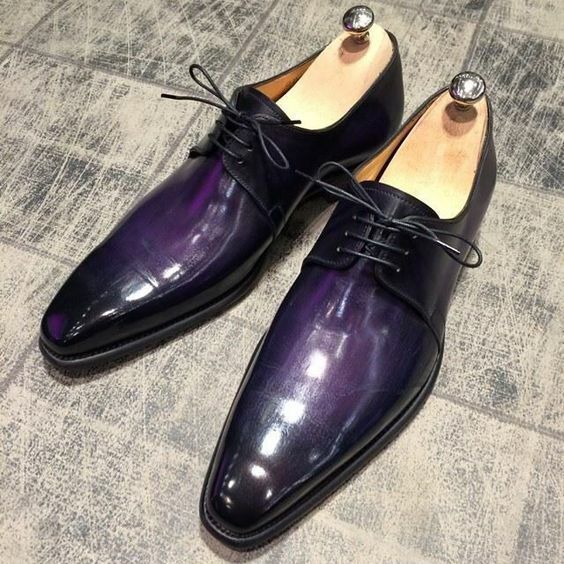 Herren Handmade Leder Lila Patina Schnürschuhe Oxford Schuhe,Maßgefertigt Schuhe