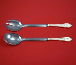 Rose Point by Wallace Sterling Silver Salad Serving Set Modern Custom 10 1/2"  - $147.51