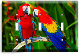 COLORFUL TROPICAL MACAW PARROTS 3 GANG LIGHT SWITCH WALL PLATE PET SHOP ... - $19.99