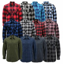 Men’s Premium Cotton Button Up Long Sleeve Plaid Comfortable Flannel Shirt