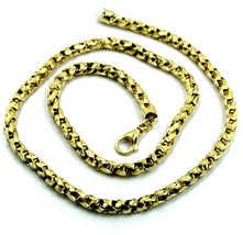 SOLID 18K YELLOW GOLD CHAIN NECKLACE 5 MM BIG SQUARE ROPE TUBE LINK, 20" 50cm image 1