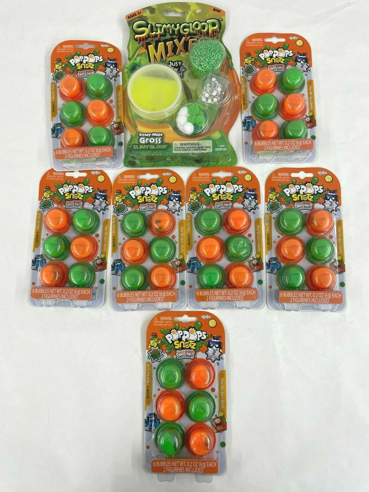 Lot of Slimy Gloop Mix'ems and Poppops Snotz Kids Toys