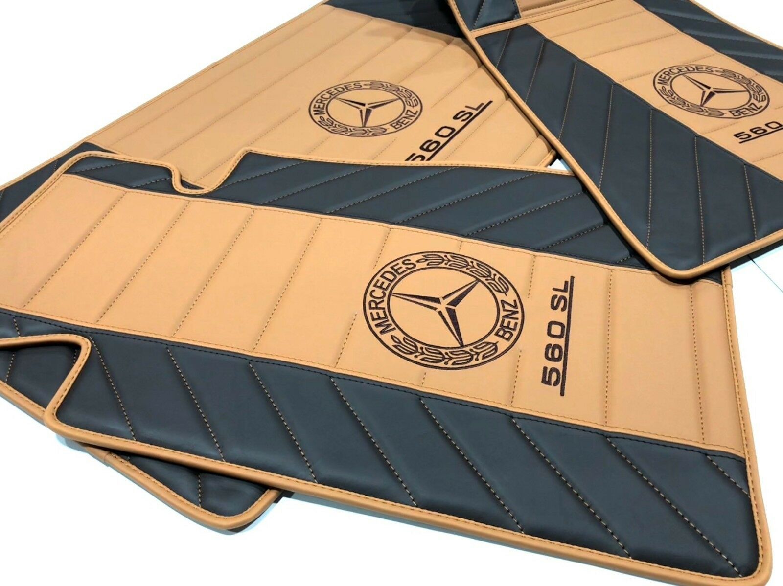 Mercedes 560SL custom unique floor mats, trunk mat in various colors