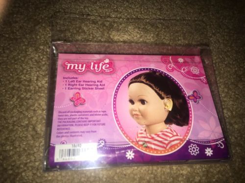 2 Hearing Aids /& Earring Sticker Sheet My Life as fits 18/" Doll Girl Boy