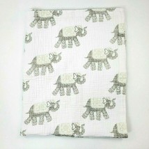 Pottery Barn KIDS Elephant Muslin Gray 30x40&quot; Stroller Baby Crib Blanket... - $24.99