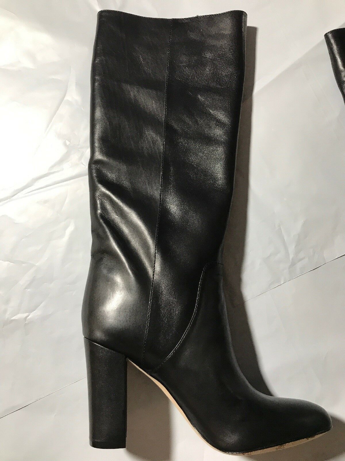 New Vince Camuto VC Signature Women's Tiona Black Leather Boots $450 Wide Calf 