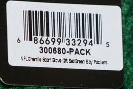 Green Bay Packers Chenille Scarf Glove Gift Set New With Tags image 6