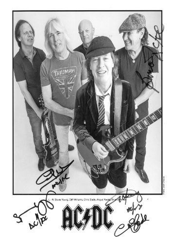 acdc signed memorabilia