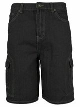 Men's Premium Cotton Multi Pocket Relaxed Fit Stonewash Denim Jean Cargo Shorts image 6