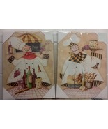 SET of 2 DIFFERENT CANVAS KITCHEN WALL FRAMES, 2 FAT CHEFS WITH TRAYS - $19.79