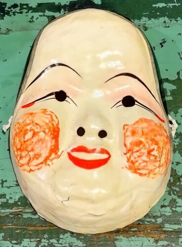 Primary image for Vintage Japanese Otafuku Okame Paper Mache Woman Face Mask *Please Read*