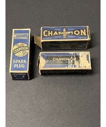 3 vintage CHAMPION spark plug Boxes.  Box Only No Plugs. Display Or Repl... - $15.43