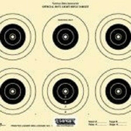 A32 [A32] NRA Official 50 Foot Light Rifle Target, 6 bulls, (100