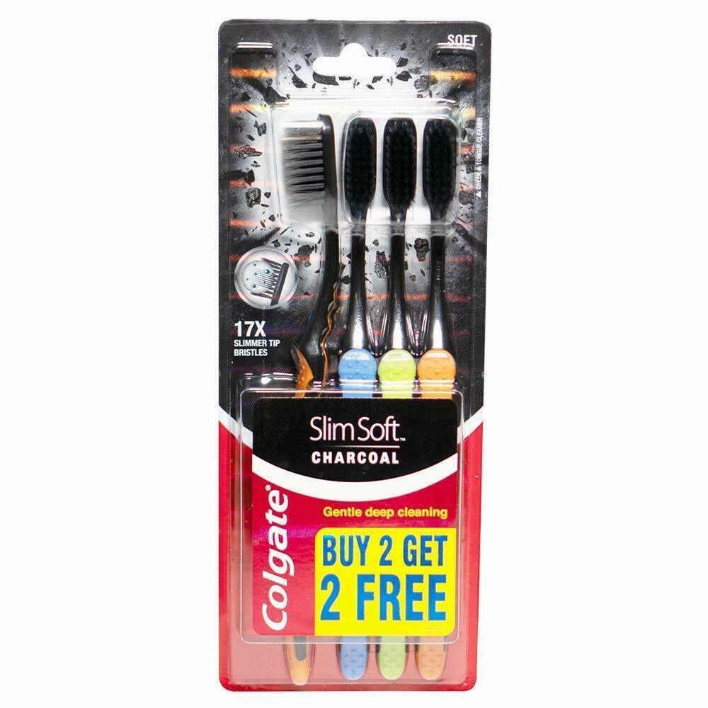 8 X Colgate Charcoal Gentle Deep Cleaning Toothbrush Slim Soft | FREE SHIP