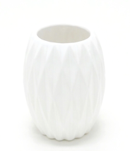 White Ceramic Flower Vase H-6 in / Vintage Design Collectible - $24.16
