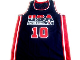 Clyde Drexler #10 Team USA Basketball Jersey Navy Blue Any Size image 1