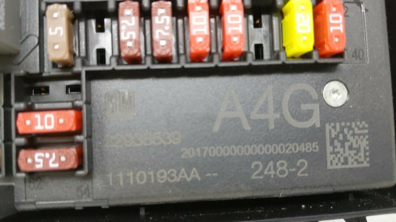 20132016 Buick Verano Fusebox Fuse Box Relay Module 22938539 59129
