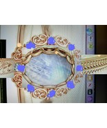 1.30 Ctw Tanzanite Oval Moonstone Accents Ring With Rope 9k Yellow Gold - $346.50