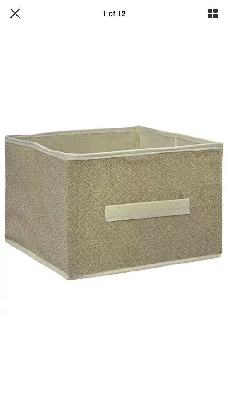 Primary image for Essentials™ Tan Collapsible Storage Container w Handle11" x 11" x 8"-SHIP N 24HR