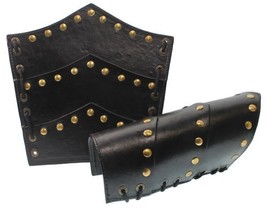 NAUTICALMART Medieval Faux Leather Arm Guard - Black