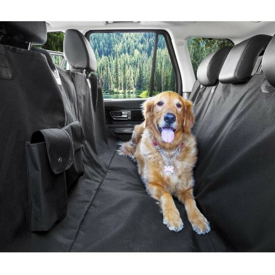 Pet Seat Cover for Cars Black Waterproof Hammock Convertible Heavyduty Polyester