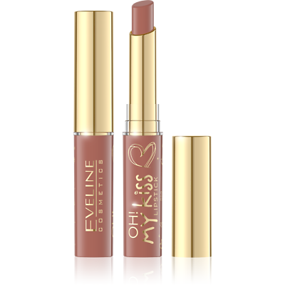 Eveline Oh My Kiss Lipstick TOFFEE NUDE 08 NATURAL COLOUR Smoothes Hydrates Lips