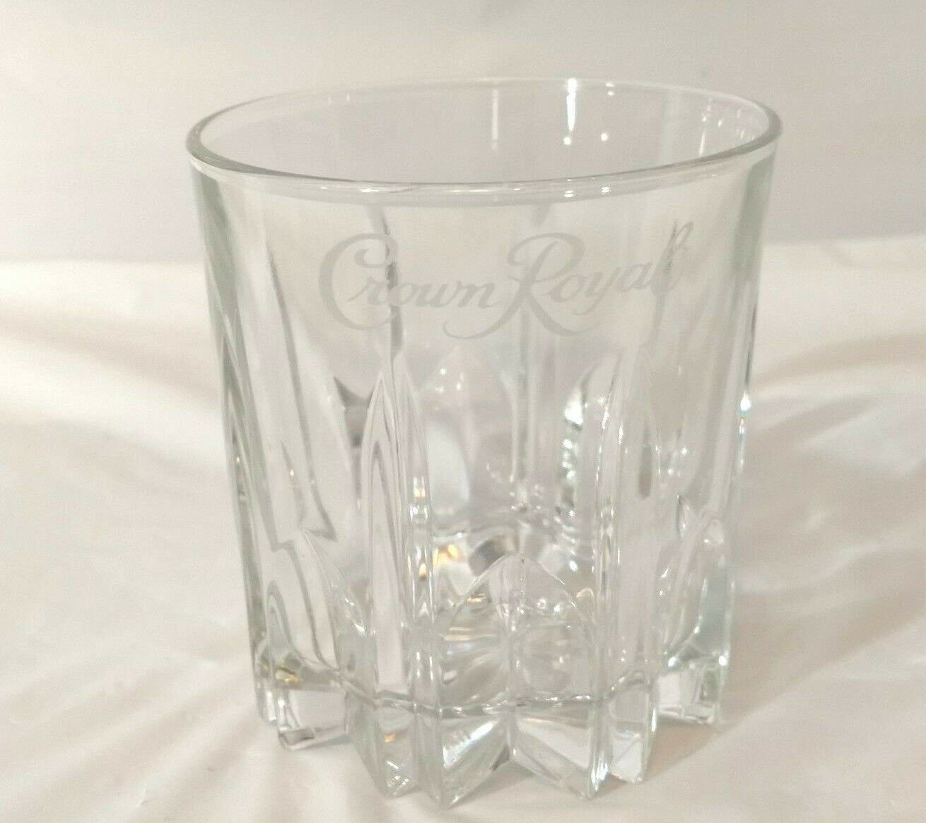 Crown Royal Bar Drinking Glasses Set of 2 Clear Signature Logo Barware