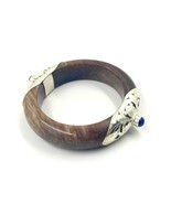 7.3 &quot; 925 Silver Genuine Petrified Wood women Bangle Bracelet # PW003 US... - $64.35