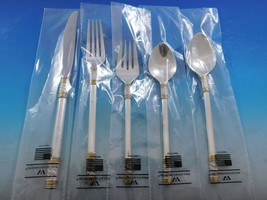 Aegean Weave Gold by Wallace Sterling Silver Flatware Set 8 Service 40 pcs New - $2,821.50