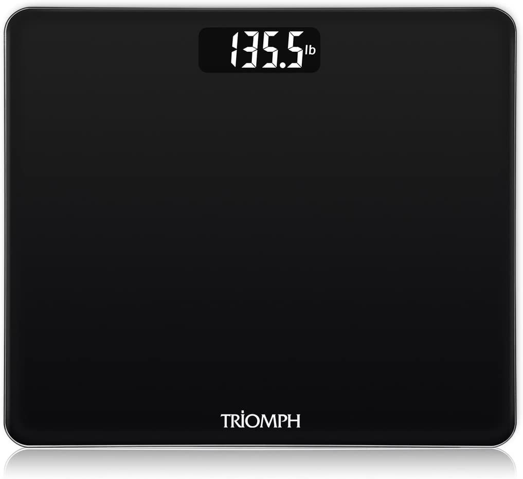 Triomph Digital Body Weight Bathroom Scale With Step-On Technology, Ultra, Black - $33.99
