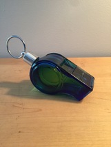 70s Avon Blue Whistle with silver ring after shave bottle (Spicy After Shave) image 1