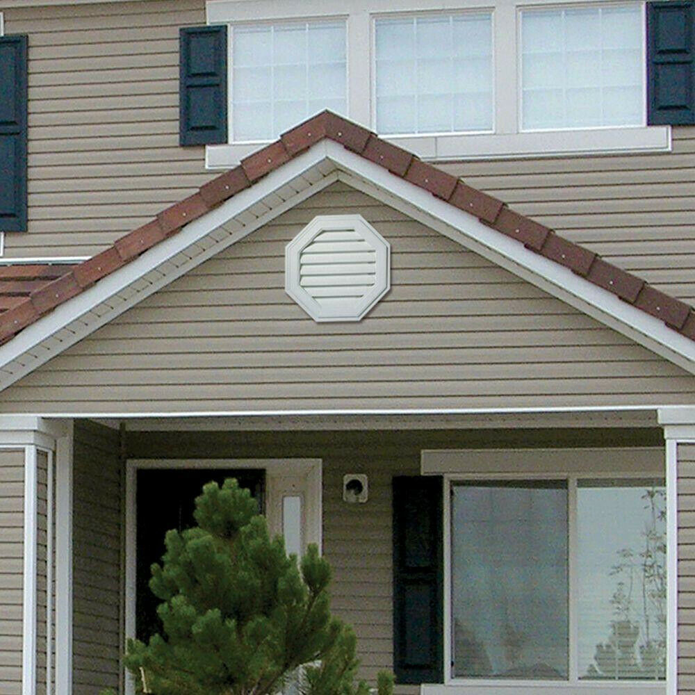 Builders Edge Gable Vent 22 in. UV Resistant Octagon Plastic Bright