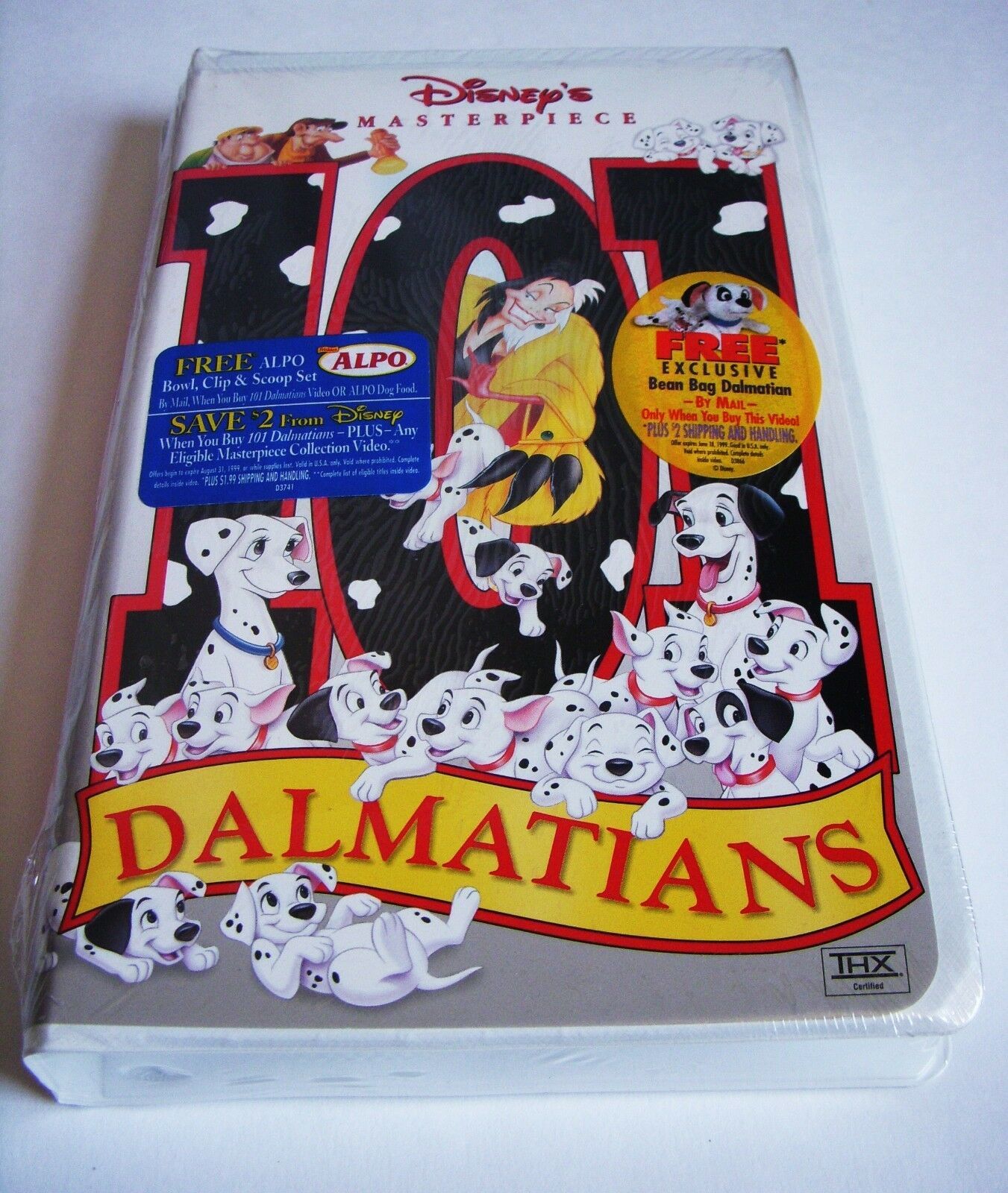 Disney Masterpiece 101 Dalmatians Animated Video Vhs 1999 Rare Oop New 