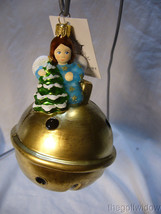 Vaillancourt Folk Art Hand Blown & Painted Made in Poland Angel Bell Ornament  image 1