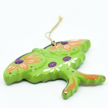 Handcrafted Painted Ceramic Green Luna Moth Confetti Ornament Made in Peru image 2
