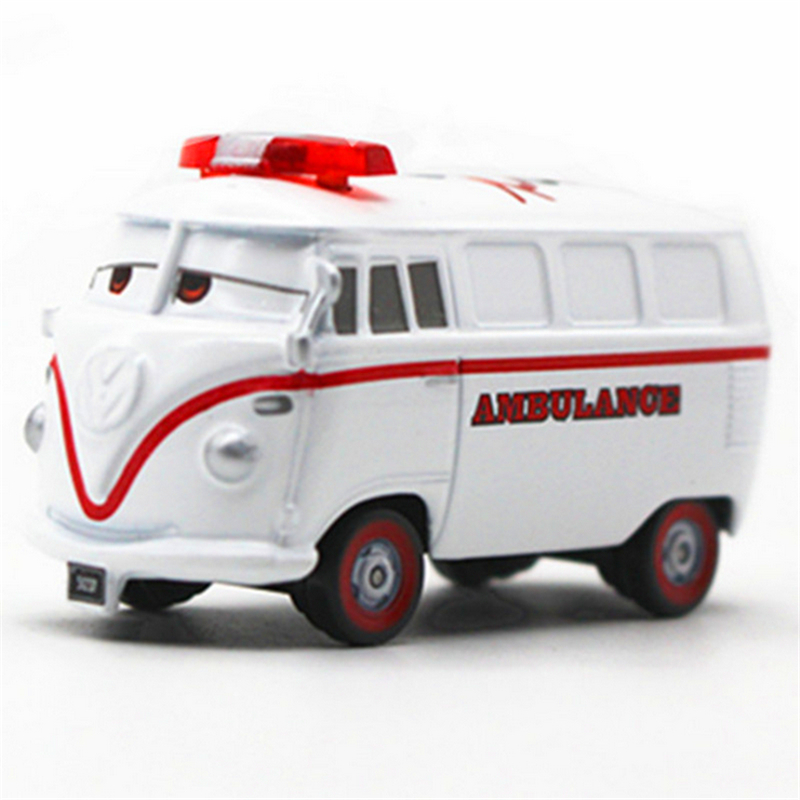 Disney Pixar Cars White Fillmore Ambulance Metal Alloy Cartoon Movie