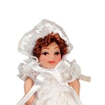 Dollhouse Doll Dressed Country Baby Girl G7664 Porcelain Miniature White... - $6.53