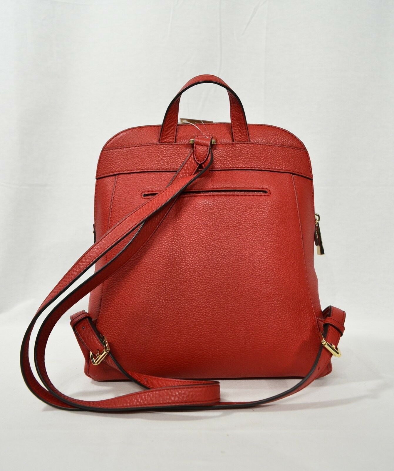 NWT! Michael Kors Leather Rhea Zip Medium Slim Backpack in Bright Red ...
